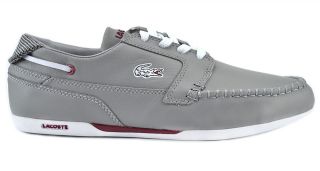Lacoste Dreyfus CQ US SPM Leather Mens Shoes Grey/Red/White 7 