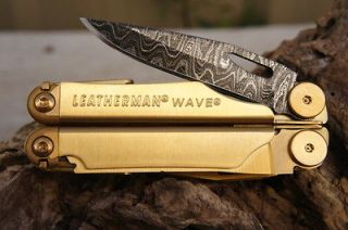 Leatherman Wave Multi Tool   24k Gold Series   Damascus Blade 