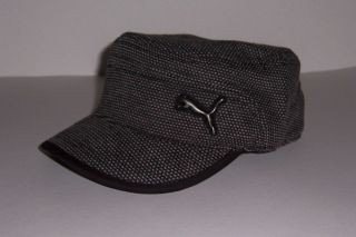 Mens Puma Black & White Drummond II Military Cap Hat Size One Size 