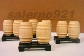 TWO ) BLACK PALLETS and 4 WOOD BARRELS (O) Scale new no box