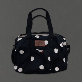 New Abercrombie & Fitch Heritage Duffle Tote Bag NAVY DOT
