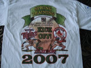 Youth M TWINS Miracle Red Sox 2007 Spring Training Kick Off Tee Shirt 