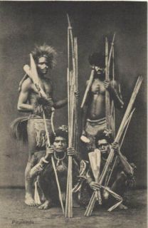 dutch new guinea, Native Papua Warriors, Bow Spear 10s