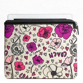 COACH Kyra Floral Tablet IPAD Sleeve case bag cover NWT $88 pink white 