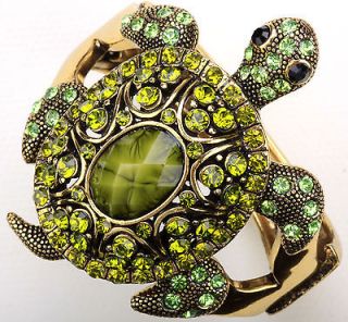 Gold green crystal turtle bracelet FASHION JEWELRY 1;buy 10 items free 