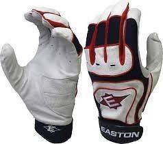 Easton SV12 Pro Medium Navy/Red Adult Leather Batting Gloves New In 