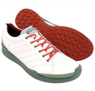New Mens ECCO Biom Hybrid Golf Shoes White/Red Size 10 10.5 EU 44 