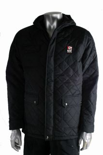 ECKO UNLTD Jacket Mens Diamond Quilted Style Black Padded Hooded NEW 