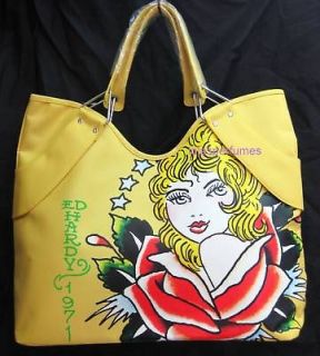 ED HARDY VERONICA YELLOW PURSE BAG NEW WITH TAG