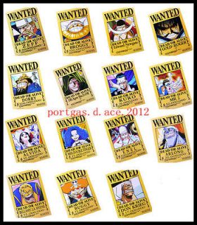   One Piece Pirates Wanted Poster Gold.D.Roger + D.O.W + Edward
