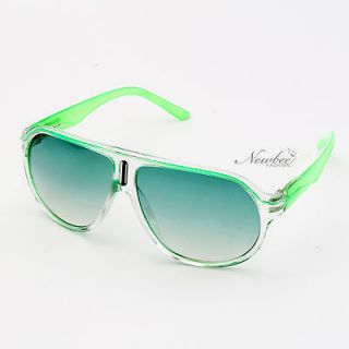   Cool Neon Bright Green Color Sunglasses Colored Lenses Spring Hinges