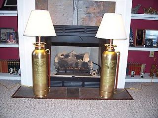 Elkhart Brass Fire Extinguisher Lamps Cleaned/Coated 2 1/2 Gallons 