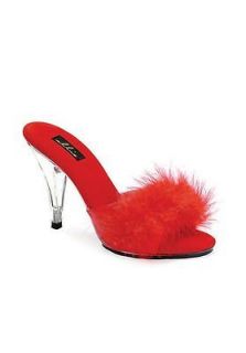 Ellie Shoes 405 SASHA Womens 4 Inch Heel Marabou Slipper