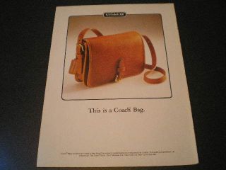 1984 Coach Bag Ladys Purse Handbag Full Page Color Magazine Ad