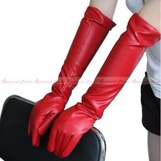 New Fashion Long elbow soft PU leather gloves Ladies evening Party 