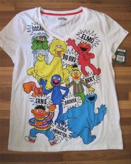 SESAME STREET GANG Big Bird Elmo & More ~ Womens Tee Shirt ~ M Medium 
