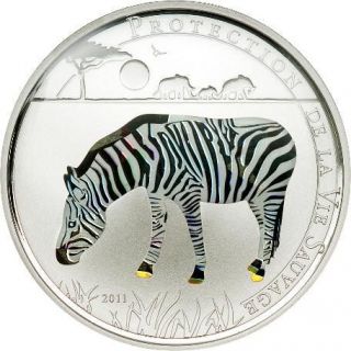 Togo 2011 Zebra 100 Fr Prism Colour Coin,Proof
