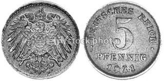 Germany, Empire 5 Pfennig, 1921