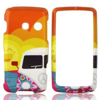 HIPPIE VAN Peace Love VW Bus Snap on Cover for LG RUMOR TOUCH LN510 