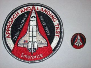   Shuttle Approach And Landing Enterprise Patch And Pin Set NASA Program
