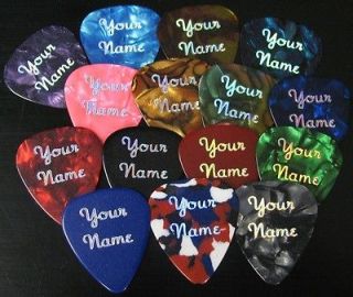 100 Personalized Guitar Picks, Imprinted with Metallic Foils