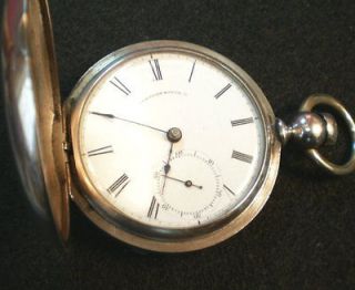   Waltham PS Bartlett 1867 Civil War Era Hunter Watch Solid Silver runs