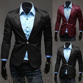 Mens Casual Slim Fit One Button suit top design Coat Jacket Blazers US 