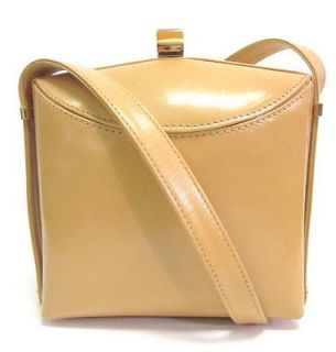 VNTG BRUNO MAGLI Tan Leather Hard Shell Crossbody Shoulder Handbag