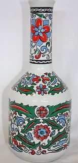 METAXA GREEK DECANTER HAND PAINTED POTTERY OPAH EXCELLENT BRIGHT 