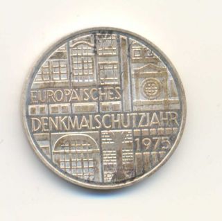 Germany European Protection Year Silver 5 Mark 1975 UNC