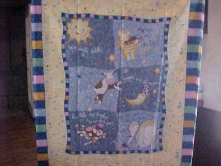HEY DIDDLE DIDDLE RHYME FABRIC PANEL TO QUILT BABY QUILT