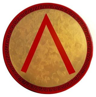 Round Gold Greek Lambda SHIELD   sca/larp/spart​an/armor