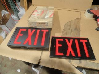   CX 3C Double Face Exit Sign Red Letter Black Stencil. UNUSED