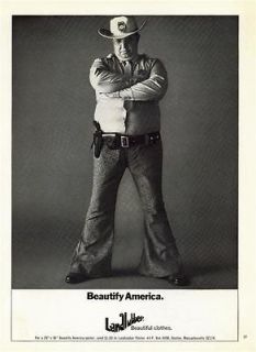 1971 LANDLUBBER ad ~ Stylish Sheriff in Bell Bottom Jeans