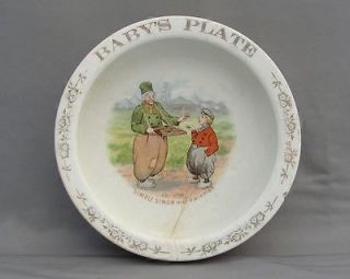   BABY DISH, Harker Pottery Co. ca.1890, Hadley Furniture Ad, Antique