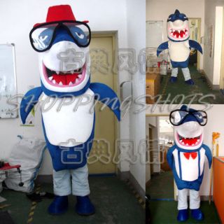 Fierce CARTOON Shark MASCOT COSTUME R00387 Fancy Dress adult one size 
