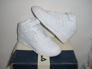 FILA F13 LEATHER HIGH TOP YOUTH/KIDS UNISEX TRIPLE WHITE SIZE 13 NEW 