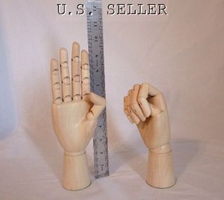 MANNEQUIN UNFINISHED WOOD DISPLAY HAND W/ ADJ. FINGERS 10