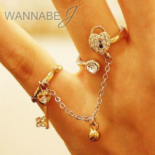   ] Christmas gift Vintage Adjustable Double Fingers Two Ring [TR 005