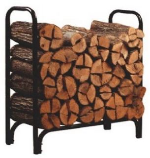 Black Steel Deluxe Outdoor Firewood Rack   NIB
