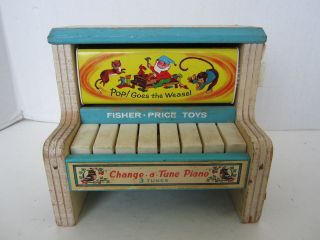 Fisher Price 1969 Player Piano Wooden Does Not Play Needs Work