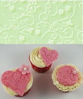   Embossing Mat flowers, swirls. Cake Decorating/Cup​cake Toppers