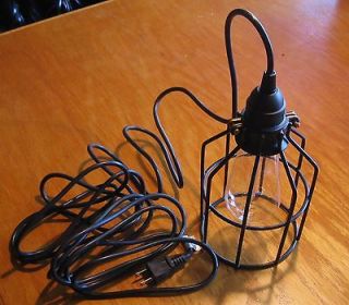   Industrial Style Modern Cage Hanging Light with 15  Plug in Cord NEW