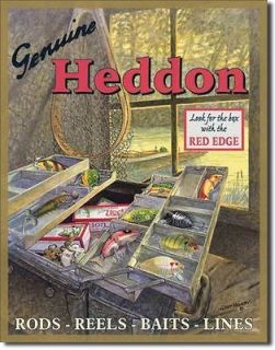 Fishing Metal Sign/Poster   Heddon Tackle Box