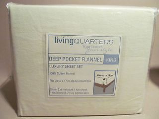 living QUARTERS Deep Pocket Flannel Sheet Set Reg $150  