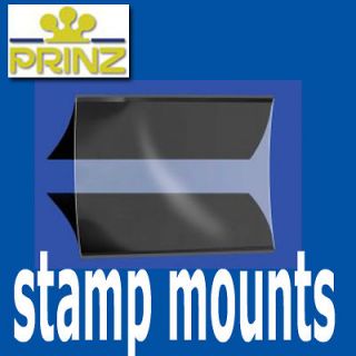 Prinz Stamp Mounts Strips Cut to Size Gard back opening black backed 