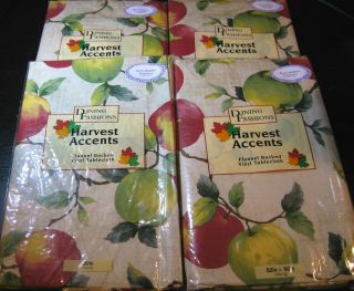 FLANNEL BACK VINYL  APPLE ORCHARD AUTUMN TABLECLOTHS AS​SORTED 