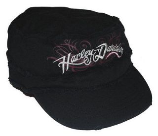 HARLEY DAVIDSON® GIRLS CAP, FLAT TOP, SATIN LINED, ALL SIZES 