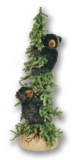 60 Alpine Frolic Ditz Pre Lit Christmas Tree 2 Black Bears