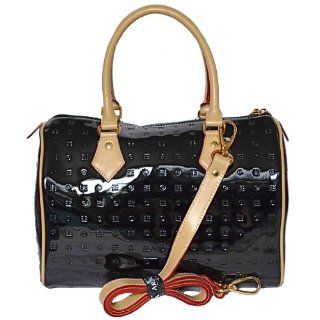 Arcadia Italian Patent Embossed Leather Purse Handbag 